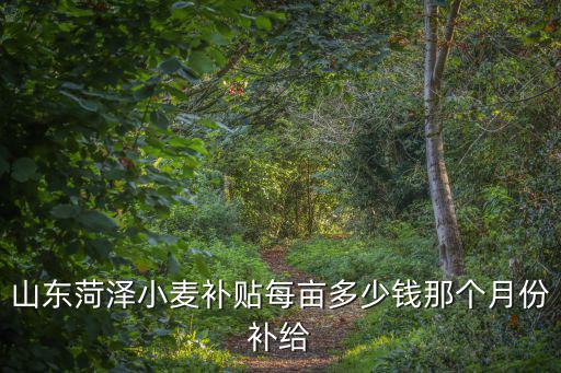 山東菏澤小麥補貼每畝多少錢那個月份補給