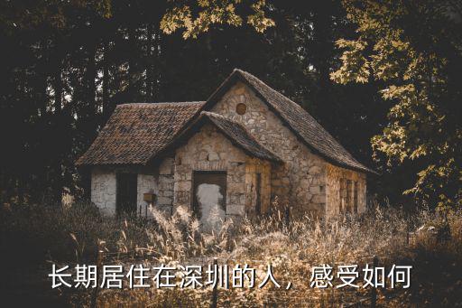長期居住在深圳的人，感受如何