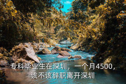 專科畢業生在深圳，一個月4500，該不該辭職離開深圳
