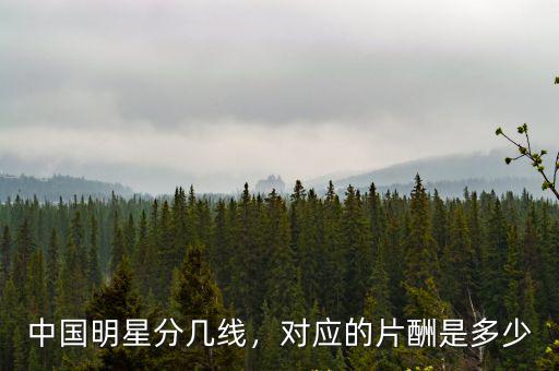 中國明星分幾線，對應的片酬是多少