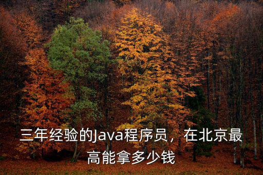 杭州java三年工作經(jīng)驗(yàn)多少錢,在北京最高能拿多少錢