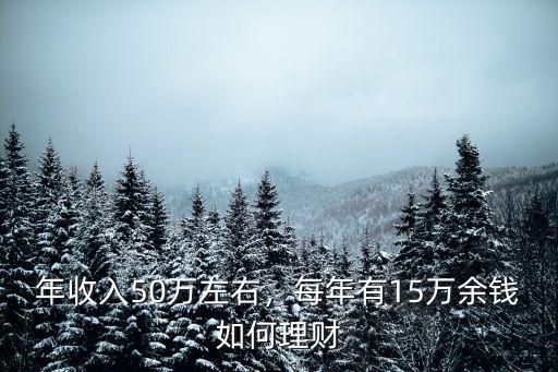 年收入50萬左右，每年有15萬余錢如何理財