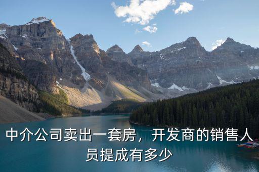 中介公司賣出一套房，開發(fā)商的銷售人員提成有多少