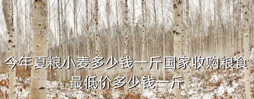 今年夏糧小麥多少錢一斤國家收購糧食最低價多少錢一斤