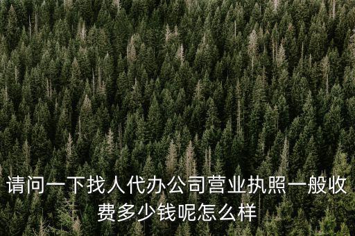 請問一下找人代辦公司營業執照一般收費多少錢呢怎么樣