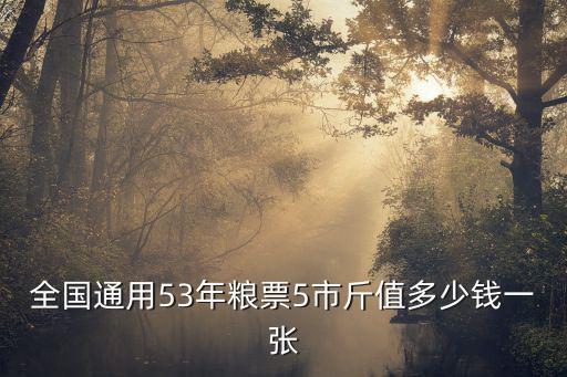 全國通用53年糧票5市斤值多少錢一張