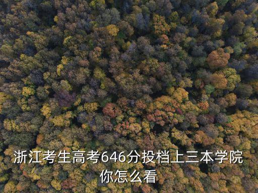 浙江考生高考646分投檔上三本學(xué)院你怎么看