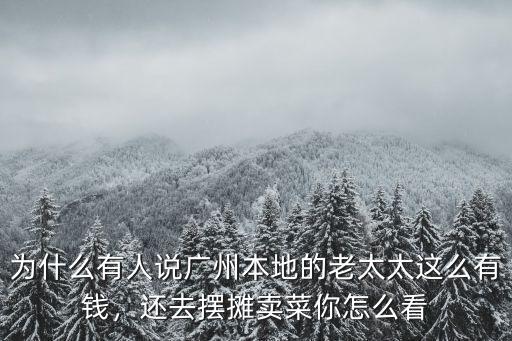 為什么有人說廣州本地的老太太這么有錢，還去擺攤賣菜你怎么看
