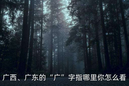廣西、廣東的“廣”字指哪里你怎么看