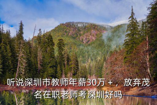 深圳好老師多少錢,放棄茂名在職老師考深圳好嗎
