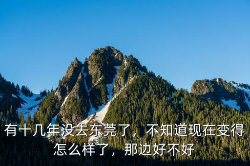 有十幾年沒去東莞了，不知道現在變得怎么樣了，那邊好不好