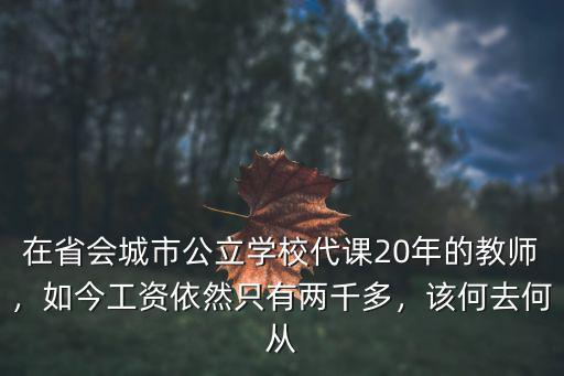 在省會城市公立學校代課20年的教師，如今工資依然只有兩千多，該何去何從