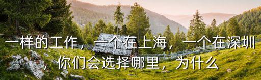 一樣的工作，一個在上海，一個在深圳，你們會選擇哪里，為什么