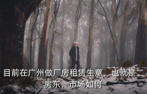 目前在廣州做廠房租賃生意，也就是二房東，市場如何