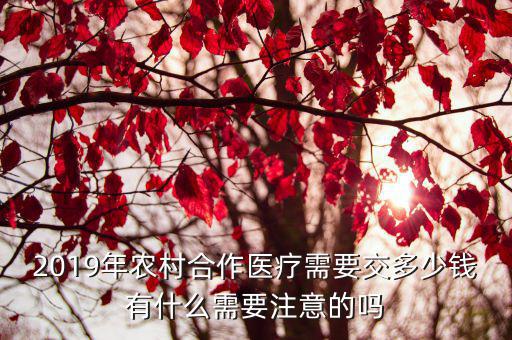 2019年農村合作醫療需要交多少錢有什么需要注意的嗎