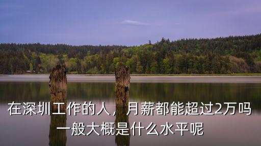 深圳市月薪2萬的人有多少,在深圳工作的人