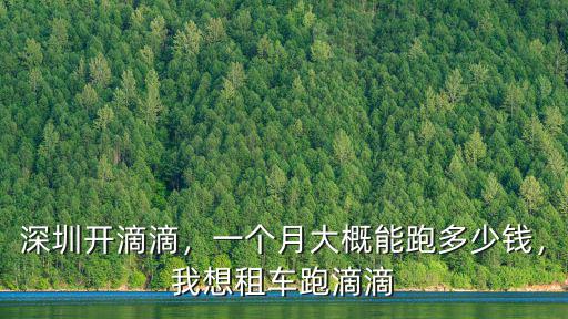 深圳開滴滴，一個月大概能跑多少錢，我想租車跑滴滴