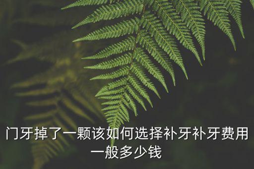 惠州陳江補門牙一顆大概多少錢,門牙掉了一顆該如何選擇補牙