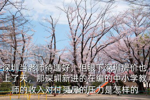 深圳當老師待遇好，但眼下深圳房價也上了天，那深圳新進的在編的中小學教師的收入對付買房的壓力是怎樣的