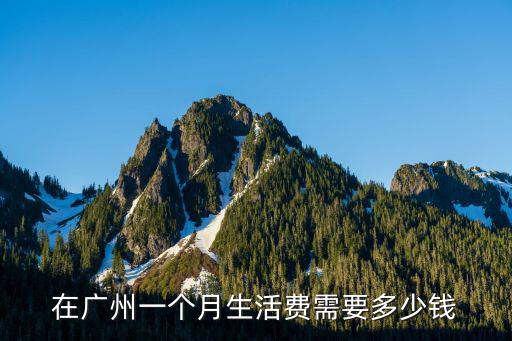 在廣州一個月生活費需要多少錢