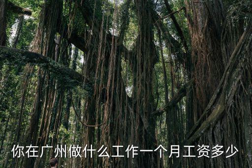 你在廣州做什么工作一個月工資多少