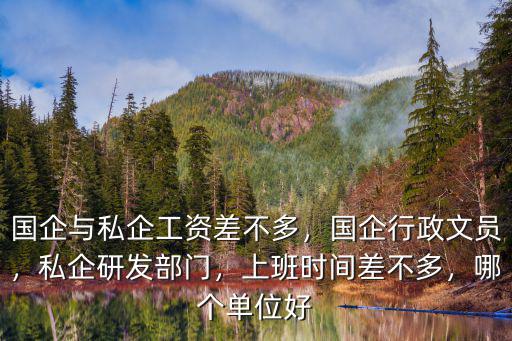 國企與私企工資差不多，國企行政文員，私企研發部門，上班時間差不多，哪個單位好
