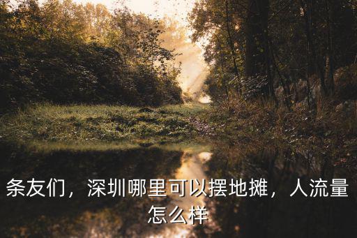 條友們，深圳哪里可以擺地攤，人流量怎么樣
