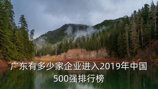 廣東有多少家企業進入2019年中國500強排行榜