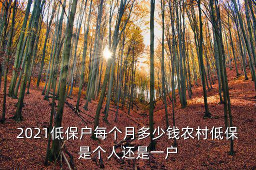 2021年杭州低保一個(gè)月多少錢,農(nóng)村低保是個(gè)人還是一戶