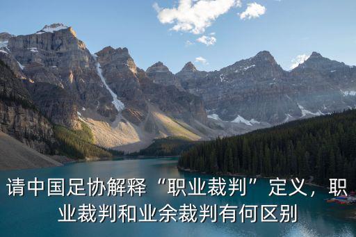 請(qǐng)中國(guó)足協(xié)解釋“職業(yè)裁判”定義，職業(yè)裁判和業(yè)余裁判有何區(qū)別