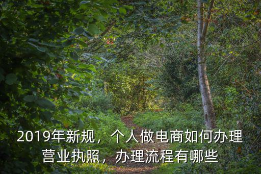 2019年新規，個人做電商如何辦理營業執照，辦理流程有哪些