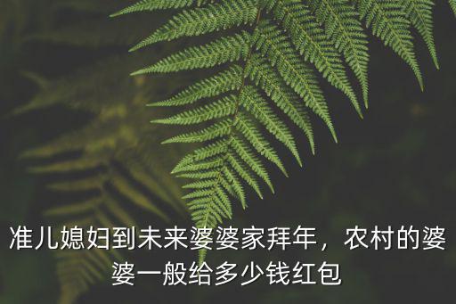 準兒媳婦到未來婆婆家拜年，農村的婆婆一般給多少錢紅包