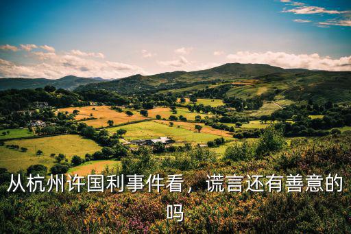 從杭州許國(guó)利事件看，謊言還有善意的嗎