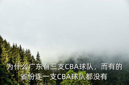 為什么廣東有三支CBA球隊，而有的省份連一支CBA球隊都沒有