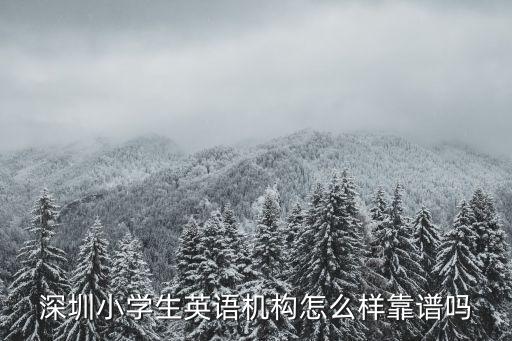 深圳小學生英語機構怎么樣靠譜嗎