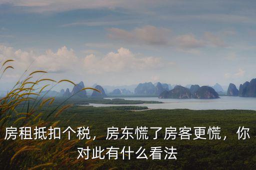 房租抵扣個稅，房東慌了房客更慌，你對此有什么看法