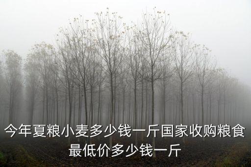 今年夏糧小麥多少錢一斤國(guó)家收購(gòu)糧食最低價(jià)多少錢一斤