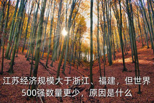 江蘇經濟規模大于浙江、福建，但世界500強數量更少，原因是什么