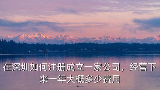 深圳注冊一個公司多少錢,在深圳如何注冊成立一家公司