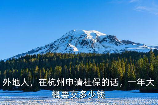 杭州社保個(gè)體戶每月交多少錢,在杭州申請(qǐng)社保的話