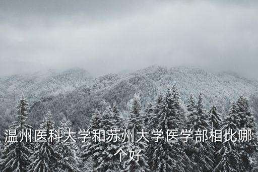 溫州醫(yī)科大學(xué)和蘇州大學(xué)醫(yī)學(xué)部相比哪個(gè)好