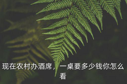 現(xiàn)在農(nóng)村辦酒席，一桌要多少錢你怎么看