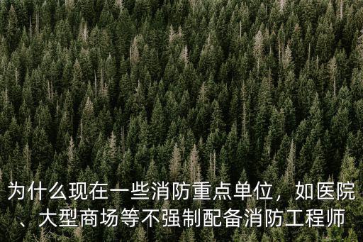 為什么現在一些消防重點單位，如醫院、大型商場等不強制配備消防工程師