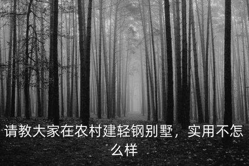 麗水農村輕鋼別墅可以用多少年,請教大家在農村建輕鋼別墅