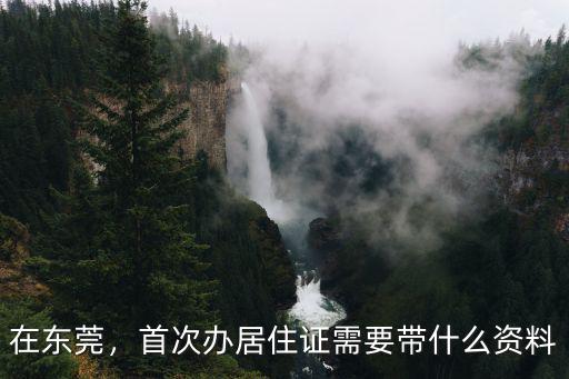 在東莞，首次辦居住證需要帶什么資料