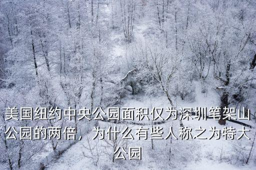 美國(guó)紐約中央公園面積僅為深圳筆架山公園的兩倍，為什么有些人稱之為特大公園