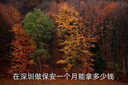 深圳做銀行保安多少工資待遇,在深圳做保安