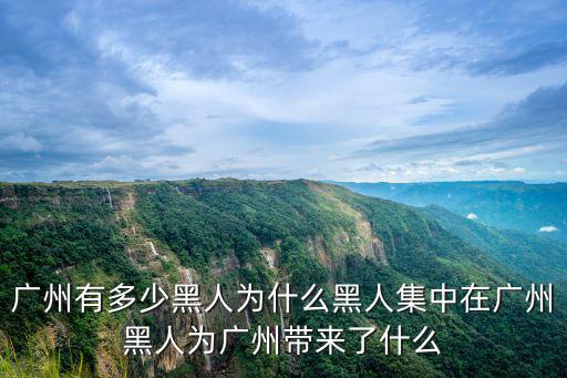 廣州有多少黑人為什么黑人集中在廣州黑人為廣州帶來了什么