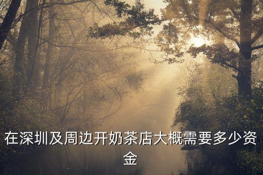 深圳開一個奶茶店需要多少錢,想在深圳開一家一點點奶茶店