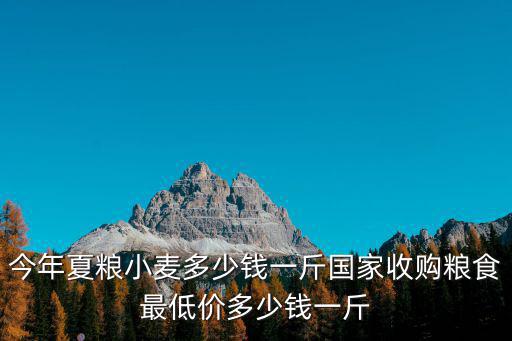 今年夏糧小麥多少錢一斤國家收購糧食最低價多少錢一斤